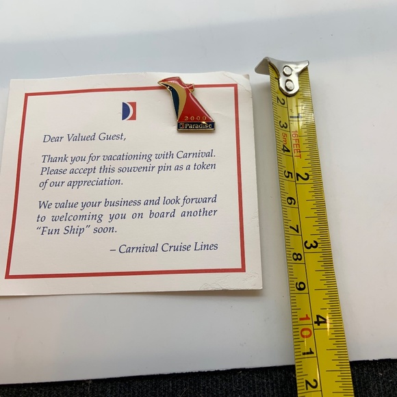 VTG Carnival Cruise Lines Carnival Paradise Collectible Lapel Pin and Card 2000 - Picture 10 of 10